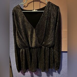 Maurices Black Metallic Women's Top